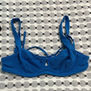 Blue Textured Women's Bra